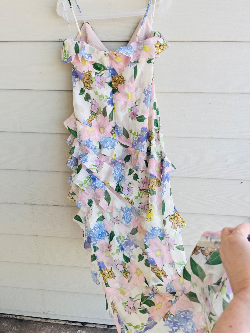 Elliatt - Australia 🇦🇺 L Kyla Asymmetrical Ruffle Gown Organza Straps Floral - Picture 14 of 16